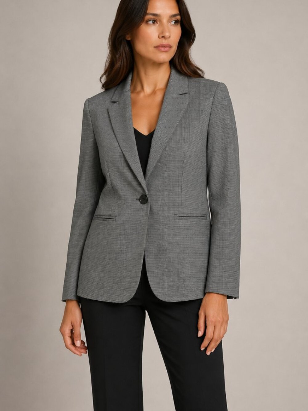 Liz Claiborne Career Gray Blazer Women's 6 Tailored Single Button Workwear